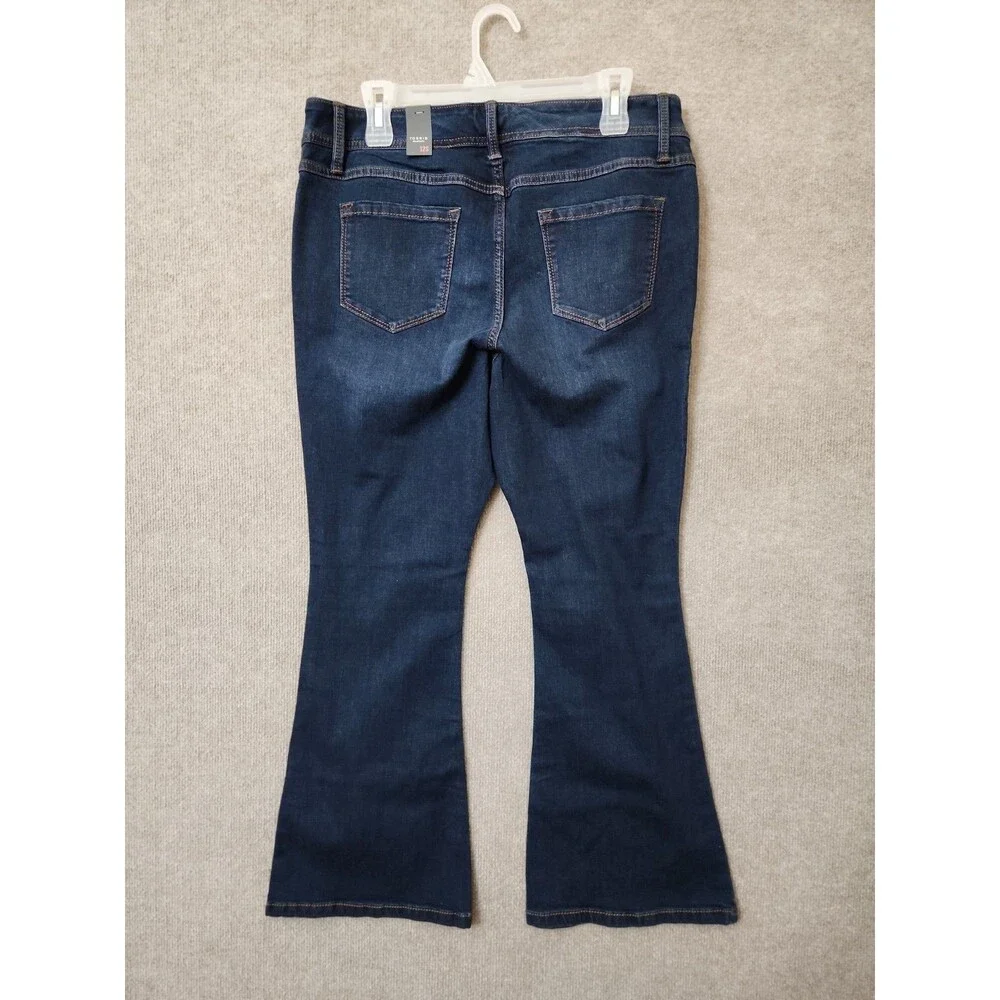 Torrid Luxe Slim Boot Cut Jeans Womens 12 Short Blue Dark Wash Super Stretch NEW